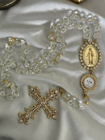 Terço Nossa Senhora das Graças Cristais para Noiva Art Lu